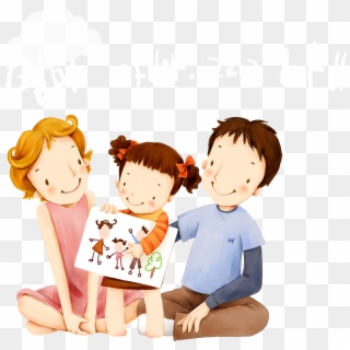 Child Family Mother Father Cartoon Transprent Png Ⓒ - Family Drawing, Transparent Png