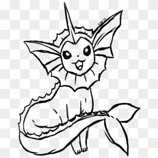 Vaporeon Coloring Pages - Vaporeon Black And White, HD Png Download