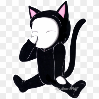 Drawn Black Cat Black Wolf - Cute Slenderman, HD Png Download