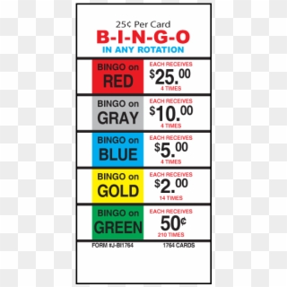 25¢ Bingo - Bingo Pull Tab, HD Png Download
