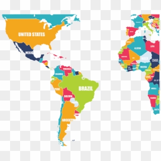 Mandela Effect South America - Color World Map Png, Transparent Png