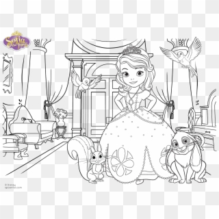 Disney Jr Princess Sofia Coloring Pages With Coloreable - Sofia The First, HD Png Download