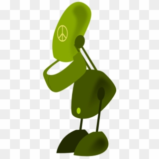 Toy Robot Green Christmas Xmas Electronics Peace Symbol - Green Robot .png, Transparent Png