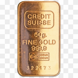 Credit Suisse Gold Bar - Credit Suisse Gold Bar 50g, HD Png Download