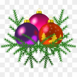 Christmas Baubles On Tree Transparent Background Christmas - Png Diszito Elemek, Png Download