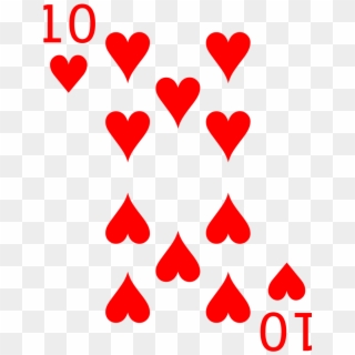 Cards 10 Heart - Playing Cards 10 Of Hearts, HD Png Download