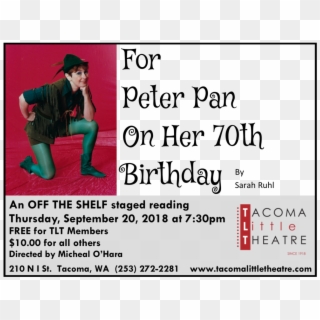 Tlt For Peter Pan On Her 70th Birthday - Text, HD Png Download