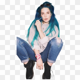 102 Images About Png De Pessoas On We Heart It - Halsey With Long Blue Hair, Transparent Png
