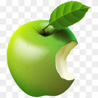 Bitten Apple Green Transparent Clip Art Image, HD Png Download