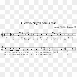 O Cravo Brigou Com A Rosa - Sheet Music, HD Png Download