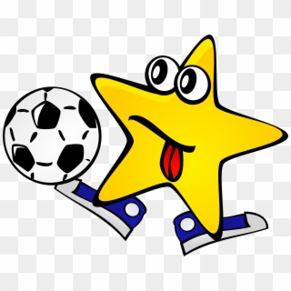 Starry Night Clip Art - Cartoon Star Playing Soccer, HD Png Download
