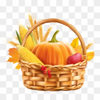 Autumn Harvest Basket Png Clipart Image - Fall Food Clipart, Transparent Png