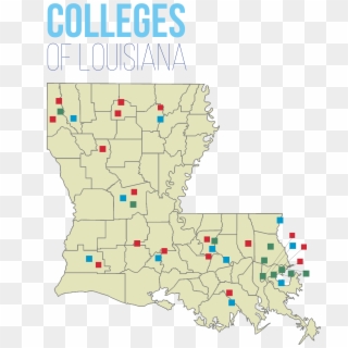Louisiana Public Colleges And Universities - New Orleans Louisiana On Map, HD Png Download