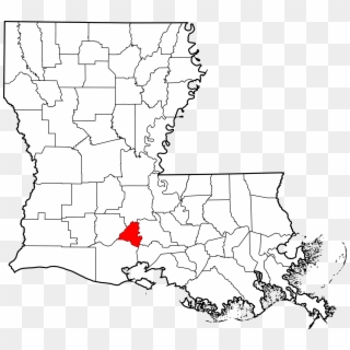 Map Of Louisiana Highlighting Lafayette Parish - Baton Rouge On The Map, HD Png Download