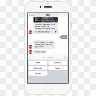 Cnn Chat Bot On Kik - Mobile Phone, HD Png Download