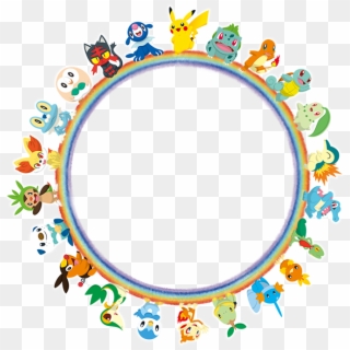 Artwork Featuring The Player's Starter Pokémon - Pokemon Starters Circle, HD Png Download