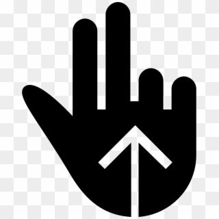 Swipe Up Two Fingers Gesture Black Hand Symbol Comments - Sign, HD Png Download