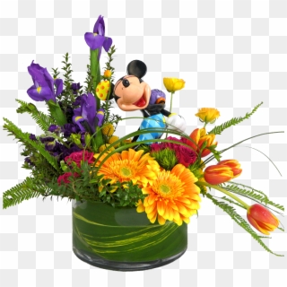 Laughing Mickey Mouse Bouquet - Mickey Mouse Tropical Flower Arrangement, HD Png Download