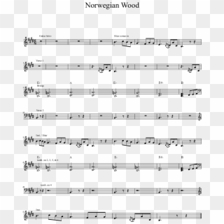 Norwegian Wood Sitar Part Musescore - 머라이어 캐리 I Ll Be There 악보, HD Png Download