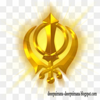 Png Files,khanda,gold Layer Style,sun Rays,golden Style,sikhism - Symbol Of Sikh Png, Transparent Png