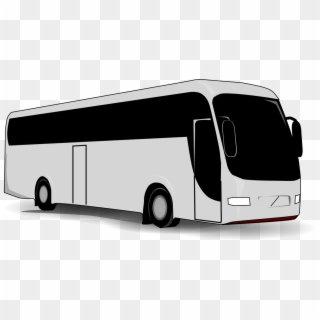 Tourist Bus Vehicle White Black Road Transport - Coach Bus Clip Art, HD Png Download
