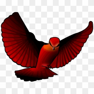 Dark Red Flying Bird Clipart Png - Red Bird Flying Clipart, Transparent Png