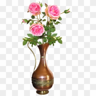 Copper Jug, Roses, Vase - Vase, HD Png Download