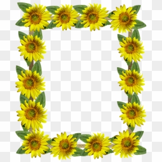 Frame, Border, Sunflowers - Sunflower Frame Png, Transparent Png