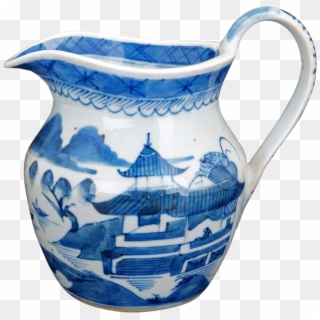 Chinese Porcelain Blue And White Canton Ware Milk Jug/pitcher, HD Png Download