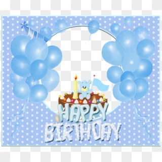 Best Stock Photos Transparent Happy Birthday Blue Frame - Blue Birthday Frames Transparent, HD Png Download