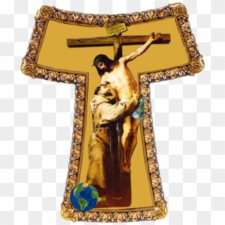 Saint Francis Of Assisi Embracing The Crucified Christ, HD Png Download