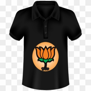 Bjp Logo Printed T-shirts In Black Color - Congress T Shirt, HD Png Download