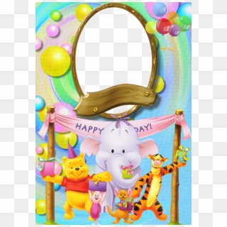 Happy Birthday With Winnie The - 1st Birthday Frame Png, Transparent Png
