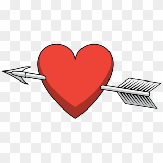 Arrow Heart Clipart - Heart With An Arrow Png, Transparent Png