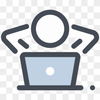 Relaxed Sitting At The Computer Icon - Infj, HD Png Download