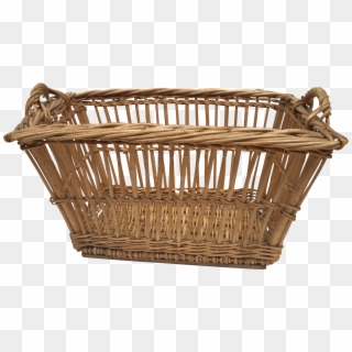 1900s French Woven Wicker Laundry Basket, HD Png Download