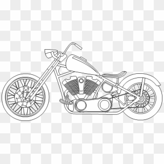 Free Png Download Harley Davidson Motor Bike Drawings - Cuadro Moto Chopper Planos, Transparent Png