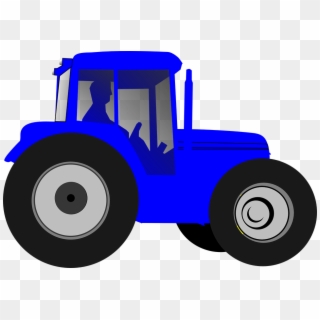 Tractor, Farmer, Drive, Blue, Silhouette, Big - Tractor Clip Art, HD Png Download
