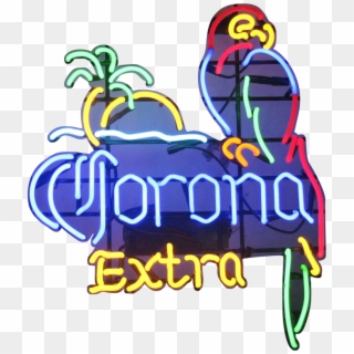 Corona Extra Parrot Neon Sign - Corona Neon Sign Png, Transparent Png