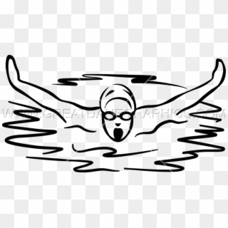Swimming Png Black And White, Transparent Png