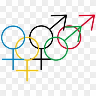 The Olympic Rings Modified With Male And Female Gender - Gender Studies, HD Png Download
