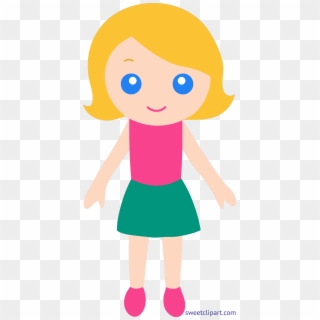 Little Girl 4 Blonde Clip Art - Blonde Hair Girl Cartoon, HD Png Download