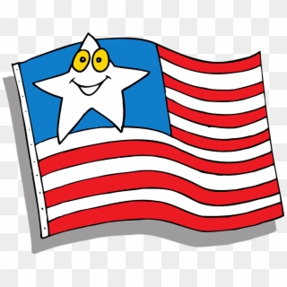 Cartoon American Flag Flag Star Face Cartoon American - Us Flag Cartoon Png, Transparent Png