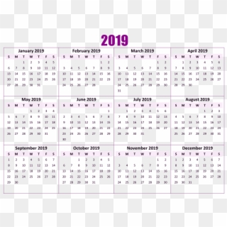 Free Png Download 2019 Calendar Png Wallpaper Png Images - Pdf 2019 Printable Calendar, Transparent Png