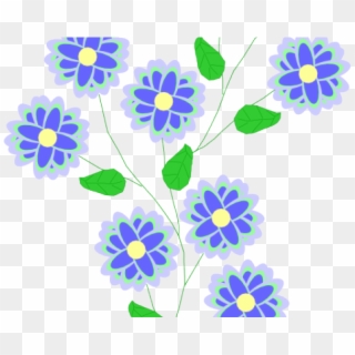 Blue Flower Clipart Flowering Vine - Blue Flower Clip Art, HD Png Download