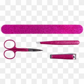 Pink Glitter Manicure Set Of Nail File, Tweezer, Pair, HD Png Download