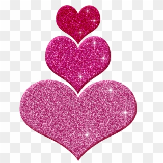 Hearts Clipart Pink Sparkle Pencil And In Color Hearts, HD Png Download