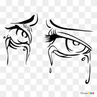 Pictures Of Drawing Daily - Crying Eyes Drawing Cartoon, HD Png Download