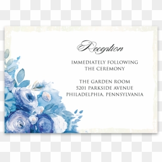 Reception Card Blue Watercolor Suite - Rose, HD Png Download