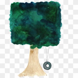 Watercolor Painted Tree With A Tire Swing, HD Png Download